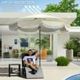 thumbnail image 4 of Outsunny 9FT Patio Umbrella, UPF 30+ Outdoor Market Umbrella, Vented Patio Table Umbrella with Crank, 8 Ribs, Push Button Tilt, Light Gray, 4 of 9