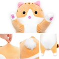 thumbnail image 2 of Cat plush pillow doll toy, soft cat plush long pillow toy, kitten body pillow gift for children and girlfriend (brown, 70cm)., 2 of 5