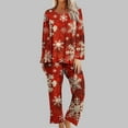 thumbnail image 2 of Byworldtasic Womens Pajamas Sets Christmas Print Pajama Set Long Sleeve Shirts and Long Pants 2 Piece Pjs Sleepwear Sizes S-2XL, 2 of 6