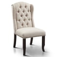 thumbnail image 4 of Tradi Fabric Tufted Wingback Side Chairs, Set of 2, Beige, 4 of 5