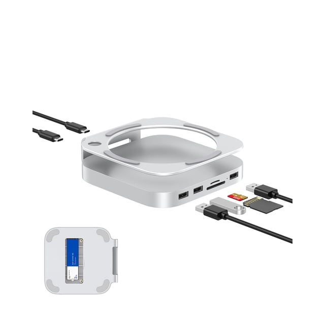 Estación de acoplamiento GEWOKLIY Hub Mac Mini M4 con carcasa SSD M.2