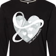 thumbnail image 4 of Inktastic Lung Cancer Awareness White Ribbon Around Heart Long Sleeve T-Shirt, 4 of 5