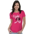 thumbnail image 4 of Fight For It Breast Cancer Aware Pink Womens Slim Fit Graphic Tee Brisco Brands X, 4 of 5