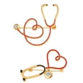 thumbnail image 3 of Nurse Enamel Pin Stethoscope Brooch Assorted Color 2Pcs 2.0In, 3 of 4