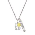 thumbnail image 1 of Delight Jewelry Love with Water Polo Ball Silvertone Believe Faith Prayer Hope Bar Charm Necklace, 23", 1 of 4