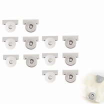 Triani 12Pcs Snap Buttons Metal Seamless Magnetic Buckle Clasp No-Sewing Clip Closures Clothing Bags DIY Crafts for Clothes and Bags(Silver)