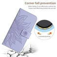 thumbnail image 5 of For Samsung Galaxy A26 5G 6.7" Sunflower  Embossed Strong Magnetic Attachment/Closure, Card Slots/Pocket, PU Leather Flip Wallet Case With Hanging Rope,Purple,For Galaxy A26 5G, 5 of 8