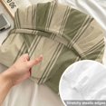 thumbnail image 4 of Twin XL Size Fitted Sheet Set - Olive Green Stripes 2 Piece Bedding Sets 16" Deep Pocket Fitted Sheet with 1 Pillowcases, Modern Striped Cream Brushed Microfiber Hotel Luxury Bed Sheets, 4 of 9