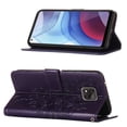 thumbnail image 4 of Moto G Power 2021 Wallet Case, Embossed Butterfly PU Leather Credit Card Holder Slots Full Body Protection Kickstand Flip Folio Shockproof TPU Phone Cover for Motorola Moto G Power 2021, Purple, 4 of 8