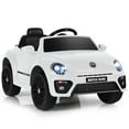 thumbnail image 1 of Costway Coche para niños de 12 V con licencia Volkswagen Beetle con control remoto y música, color blanco, 1 of 3