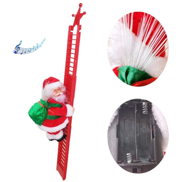 Escalera De Escalada Eléctrica De Papá Noel De Navidad, Decoración Luminosa, Adorno Colgante De Árbol De Navidad Para Regalo De Niños Eigraketly HA038316-00