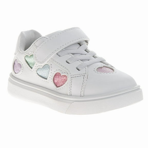 Kensie Girl Lace Up Stars Girls Casual Sneakers. (Little Kids Big Kids), White Multicolorr, Size: 10
