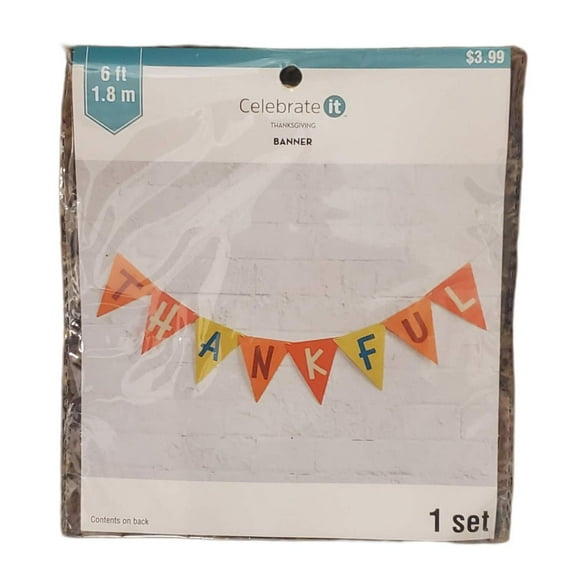 Thanksgiving Banner 6 ft Celebrate It Thankful 1-Set