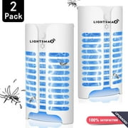 LIGHTSMAX Indoor Insect Killer, Plug-in Bug Zapper Electric Mosquito Killer Lamp with Light Sensor - Perfect for Indoor Pest Control (white) 2 PKS