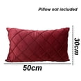 thumbnail image 2 of Simple solid color rectangular pillowcase with striped pattern, 2 of 6