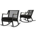 thumbnail image 1 of Afuera Living Contemporary Aluminum Patio Rocker in Black (Set of 2), 1 of 8