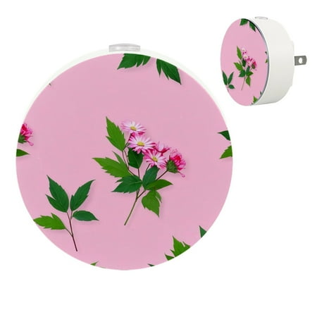 

YZUOUZY Bedside Lamps Small Lamp Small Bedside Lamps Set of 2 Flowers Pink Background Green Twigs