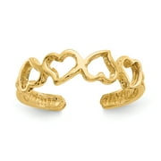 Primal Gold 14 Karat Yellow Gold Heart Toe Ring