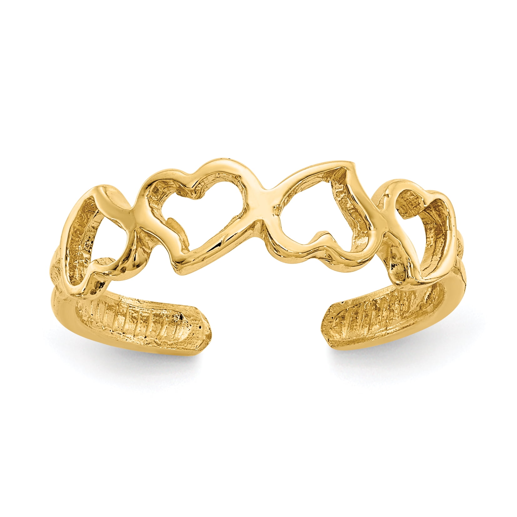 Primal Gold 14 Karat Yellow Gold Heart Toe Ring