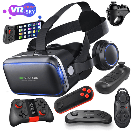 [Upgraded version]Petmoto 2023 VR Glasses, 3D Glasses Virtual Reality Headset for VR Games & 3D Movies, Eye Care System for iPhone and Android Smartphones 3D VR Glasses(NO Controller)