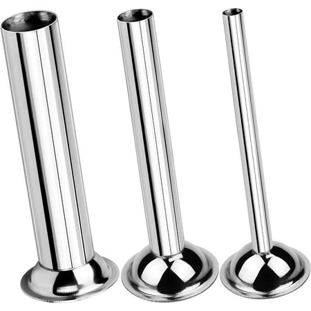LiebHome lot de 3 tubes de remplissage en acier inoxydable pour hachoir à  saucisse manuel #8 12 mm/19 mm/32 mm #5 Stainless Steel Funnels