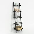 thumbnail image 4 of Ballucci 5-Tier Ladder Shelf, Wood Leaning Shelf Organizer, 67" H x 18" W, Black, 4 of 9