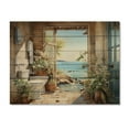 thumbnail image 3 of Designart "Toilet Coastal Bathroom Escape I" Bath & Laundry Print on Natural Pine Wood, 3 of 5