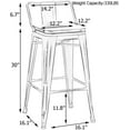 thumbnail image 3 of Andeworld Bar Stools Set of 4 Counter Height Stools Industrial Metal Barstools with Wooden Seats( 30 Inch, Distressed White ), 3 of 9