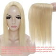 thumbnail image 3 of Clip In Hair Extensions 100% Remy Real Human Hair Piece Top Piece Toupee Woman's Topper For Thin Hair Hairpiece For Hair Loss Cover Russian Hair 6-18 inch Blonde, 3 of 12
