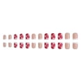 thumbnail image 3 of 24 Pcs Valentines Press on Nails Medium Square French Tip Fake Nails with Red Lips Designs Light Pink Full Cover False Nails Stick on Nails for Women Girls Valentines Nails Style 13 0.04 Fl Oz, 3 of 4