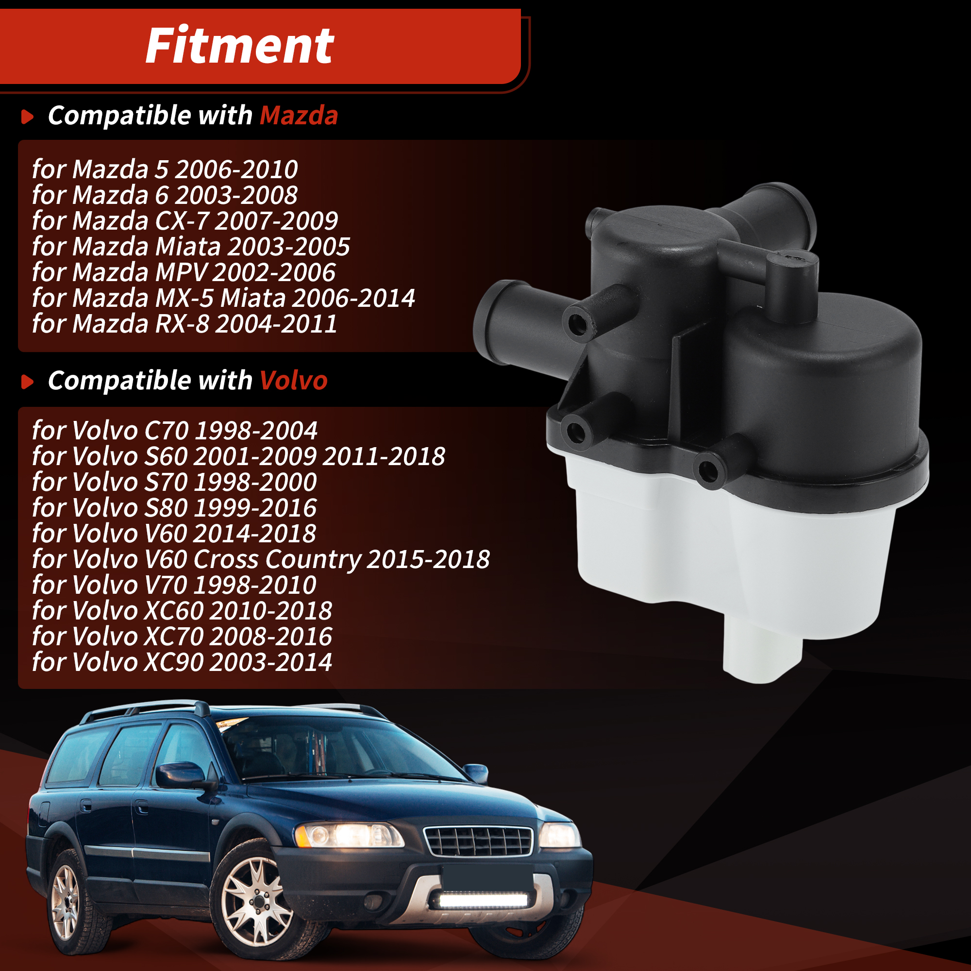 Unique Bargains Fuel Vapor Leak Detection Pump Compatible with Mazda Vehicles Models