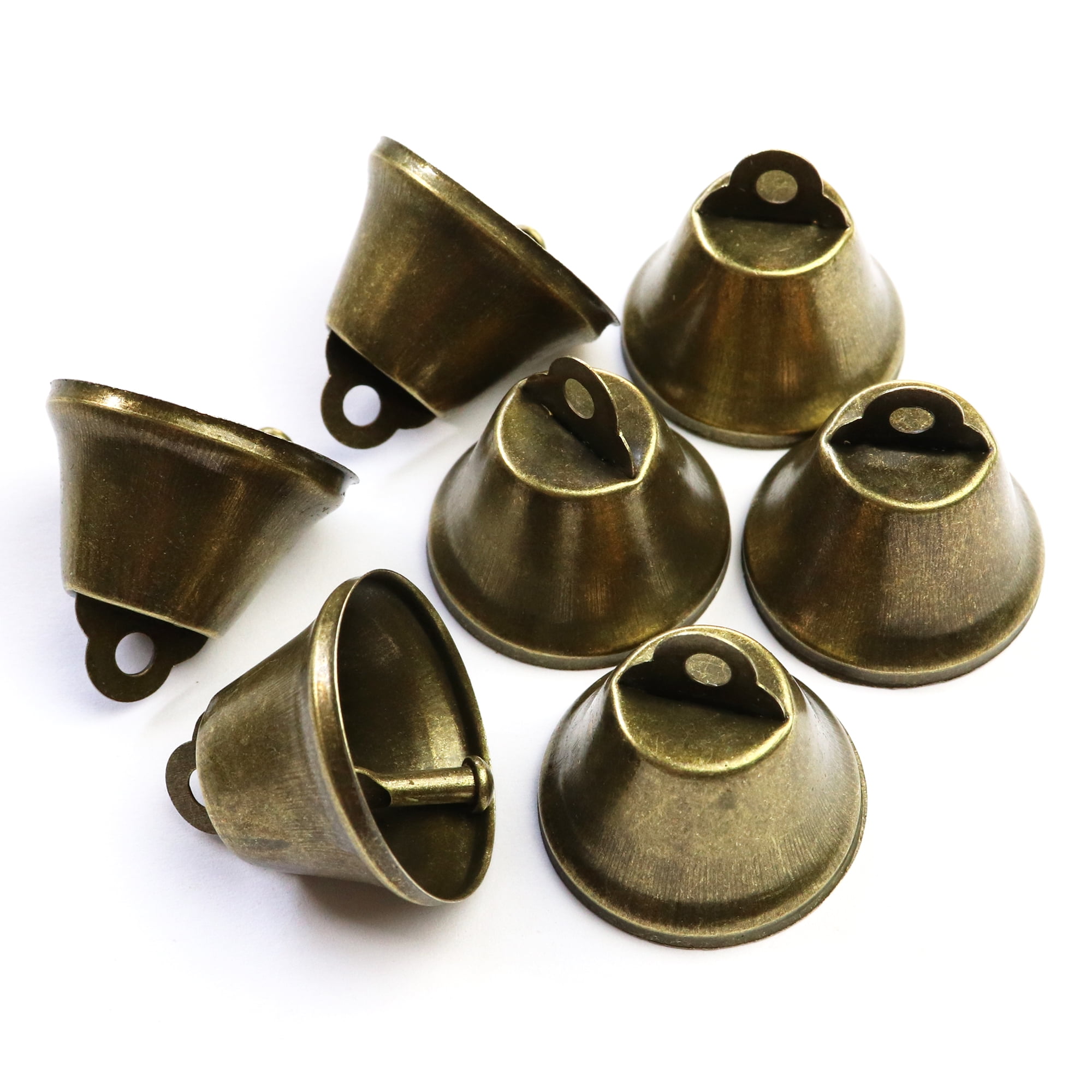 LOT 25 Bright Shiny SILVER JINGLE BELLS ~ 20mm 3/4" Metal Craft Holiday Bells 
