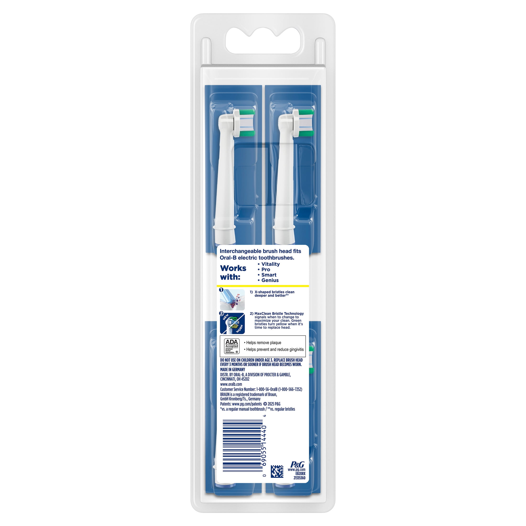 Oral-B Toothbrush Heads, PrecisionCleanX X-Filament Replacement Brush Heads, 6 Count