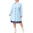 thumbnail image 3 of Agnes Orinda Women's Plus Size Coat Notched Lapel Single Breasted Long Winter Outerwear Coats with Pockets 4X Sky Blue, 3 of 8