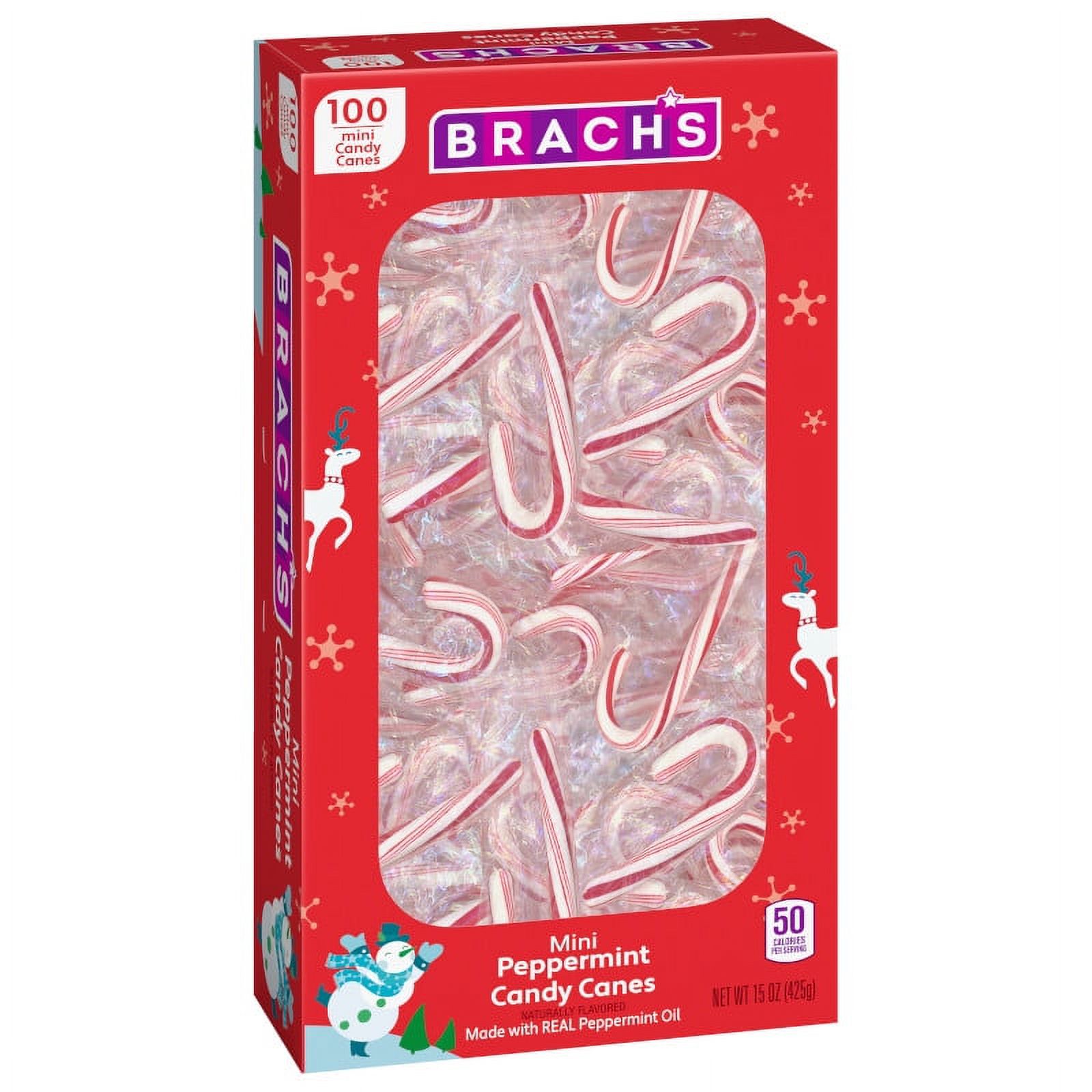 Brach's Mini Peppermint Holiday Candy Canes, Christmas Stocking Stuffer Candy, 100ct Box, 15oz - image 2 of 12