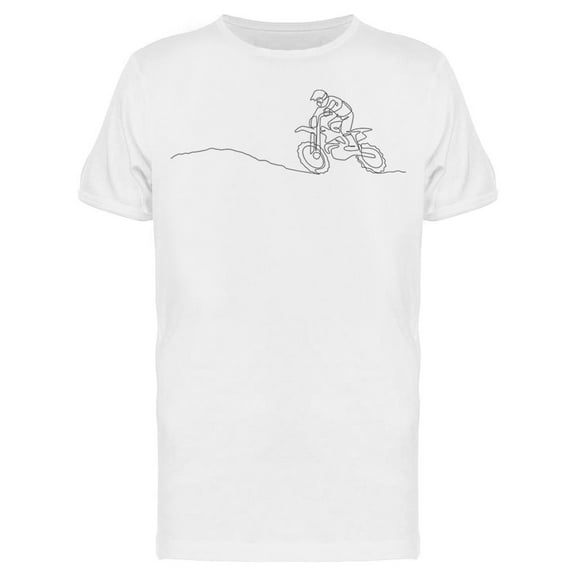 Single Line Motocross Art T-Shirt Men -Image by Shutterstock, Male Large