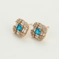 thumbnail image 3 of Finos Aretes Con Aquamarina Y Swarovski Oro 18k Laminado dorado Unitalla, 3 of 3