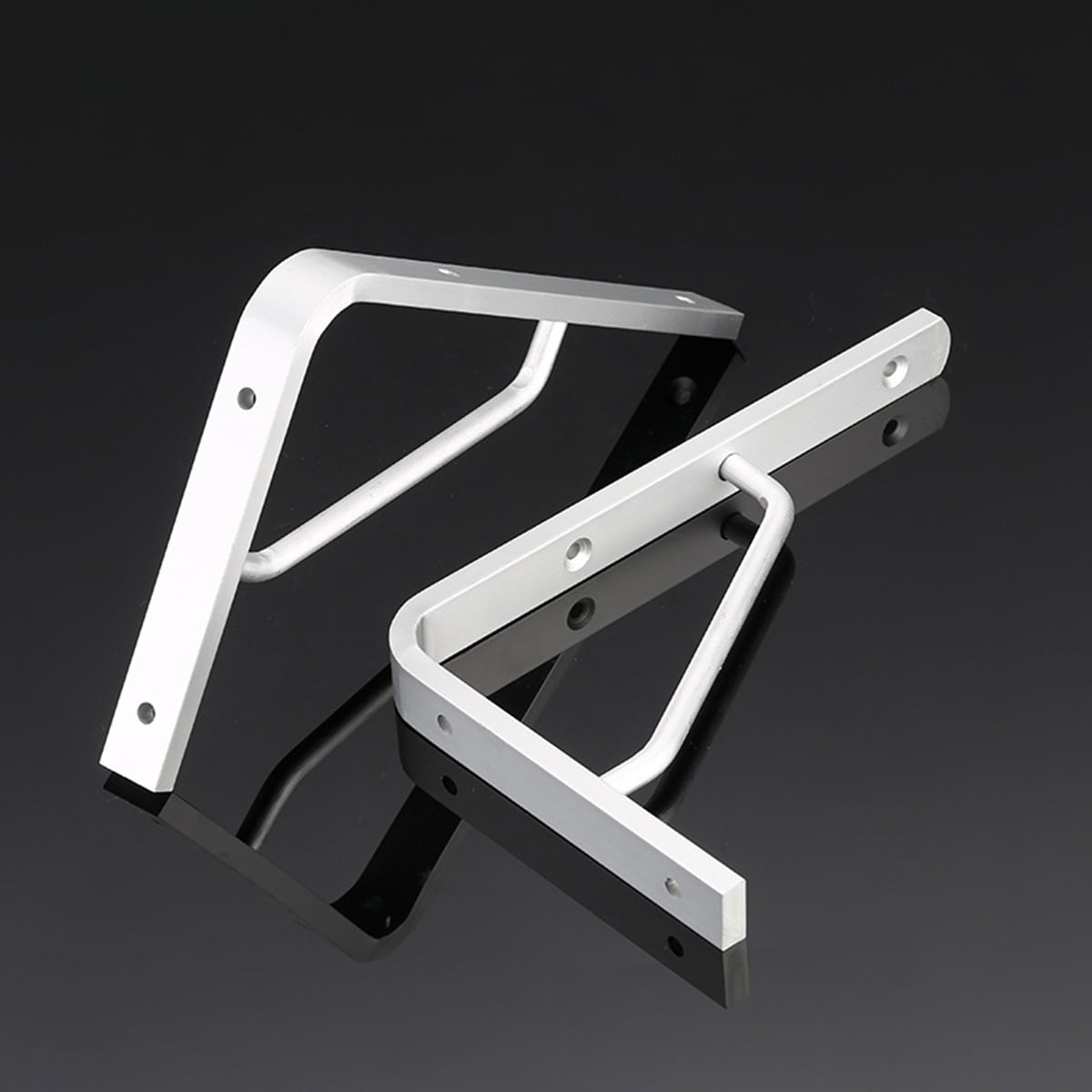 LABSERRON  4Pcs Triangle Shape Shelf Brackets Silver Aluminium Alloy for Study Desk and Workbench