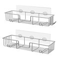 thumbnail image 1 of Organizador combinado de almacenamiento para baño y ducha con ventosa, sin daños, cesta de alambre inoxidable para accesorios de cocina y baño, paquete de 2, 1 of 5