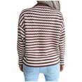 thumbnail image 4 of Fesfesfes Women Sweaters Casual Loose Stripe Splicing Sweater V-neck Knitted Sweater Plus Size $10, 4 of 5