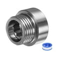 thumbnail image 1 of Brazo de extensión para cabezal de ducha Uxcell, conector de tubería de extensión macho a hembra de acero inoxidable G1/2 0.79"/20mm 2pcs, 1 of 1