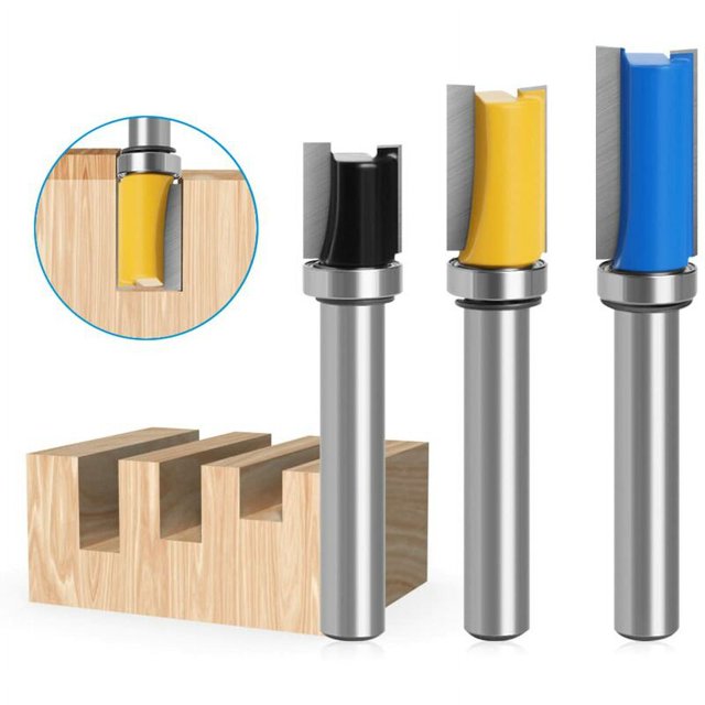 Cortador de enrutador de carburo TUNC 3 piezas de 8 mm Para Carpintería