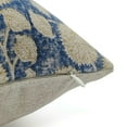 thumbnail image 3 of Fabdivine Thick Linen Hand Block Print Farmhouse Throw Cushion Cover , 16"X16", Steel Blue, 3 of 5
