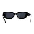 thumbnail image 2 of Womens Retro Mod Square Cat Eye Thick Plastic Sunglasses All Black, 2 of 4