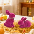 thumbnail image 5 of POKPTHF 2Pcs Easter Ornaments Flocked Bunny Cute Short Pile Figure Rabbit Statue Decoration Adorable Home Decorations for Springtime Celebrations and Gift Giving, 5 of 6
