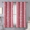 thumbnail image 4 of Gumesh Star Print Blackout Curtains, Dreamy Galaxy Window Panel for Bedroom Living Room - 52x63in,Pink, 4 of 7