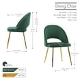 thumbnail image 5 of Porthos Home Batia Dining Chairs, Velvet Upholstery, Gold Metal Legs, 5 of 6