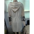 thumbnail image 5 of ZOELNIC Women's Knitted Sleeve Trench Coat Casual Zip Up Hooded Long Overcoat with Pockets, S, 5 of 6