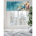 thumbnail image 6 of Teal Blue Coastal Ocean Kitchen Valances for Windows Sandy Beach Starfish Shells Valance Curtains&nbsp; for Kitchen /Living Room/Bedroom/ Bathroom Decor, 42"x12 " ,Rod Pocket 1 Panel,, 6 of 7