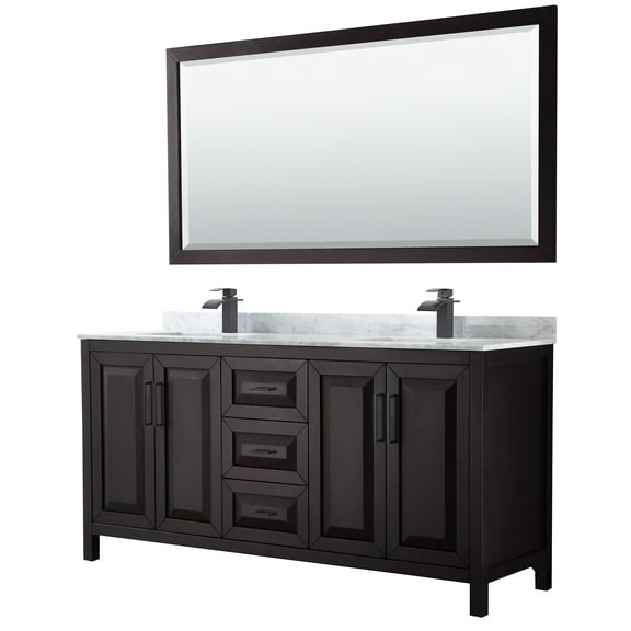 Wyndham Collection Wcv252572dunsm70 Daria 72" Free Standing Double Vanity Set - Dark